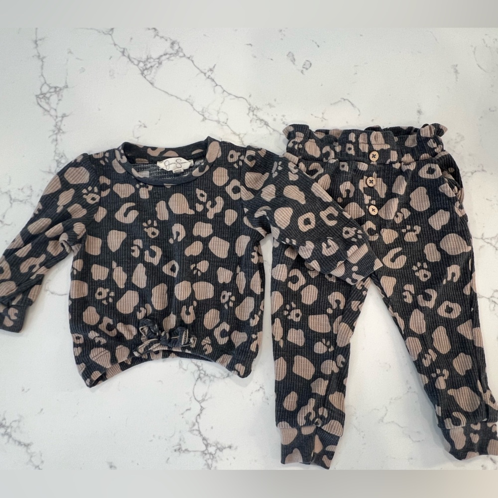 Jessica Simpson Animal Print Matching Set Size 12 Months